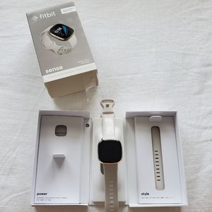 Fitbit Sense Advanced Health Smartwatch (Soft Gold) - features GPS, ECG, SpO2!!